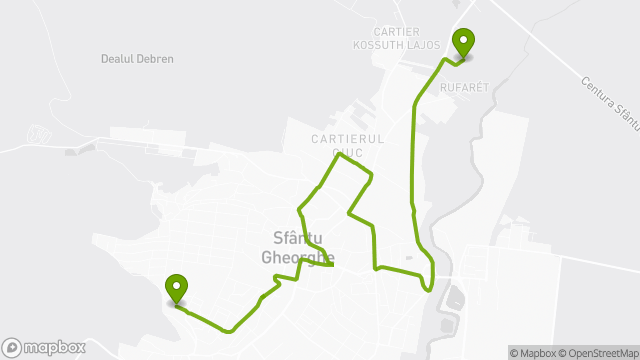 A 6-os busz útvonala a térképen: Arena Sepsi / Sepsi Aréna
